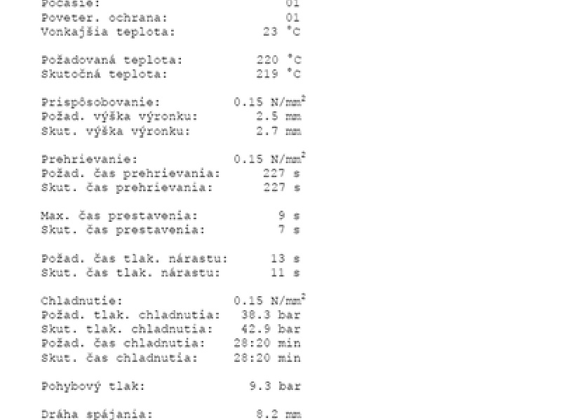 Príklad zváracieho protokolu